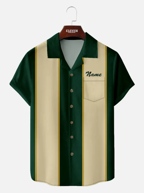 Tall Men's Customizable Striped Short Sleeve Shirt sold by Eleven Oasis