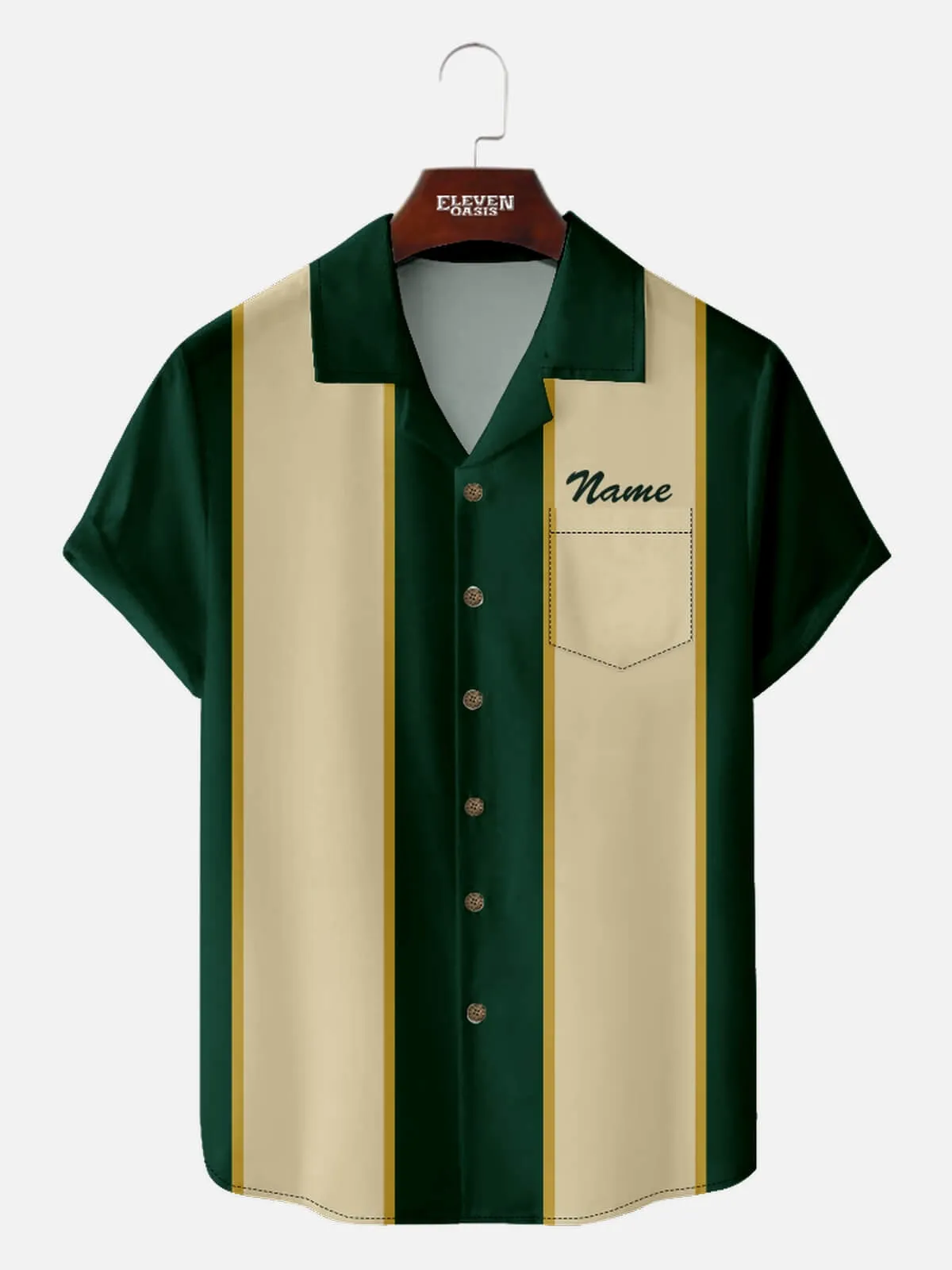 Tall Men's Customizable Striped Short Sleeve Shirt sold by Eleven Oasis