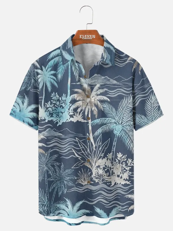 Tall Men's Tropical Island Short Sleeve Shirt sold by Eleven Oasis