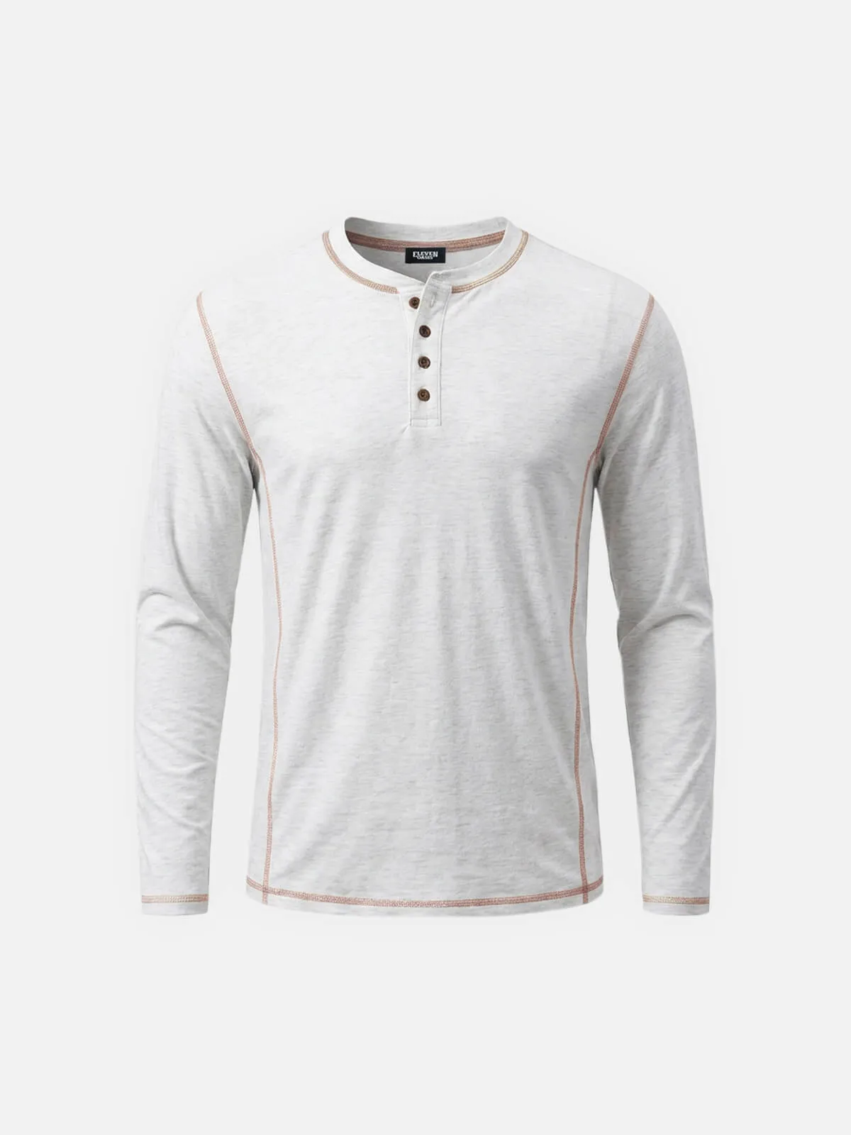 Men's Classic Long Sleeve Henley Shirt sold by Eleven Oasis product image thumbnail 4
