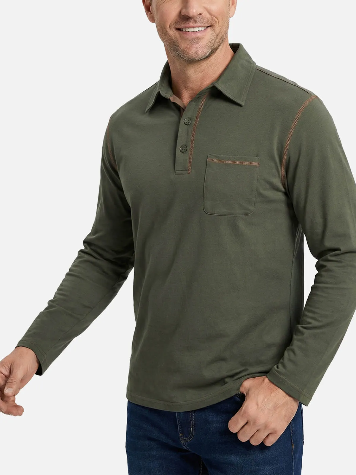 Men's Classic Long Sleeve Polo Shirt sold by Eleven Oasis product image thumbnail 2