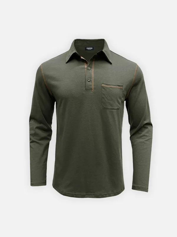 Men's Classic Long Sleeve Polo Shirt sold by Eleven Oasis