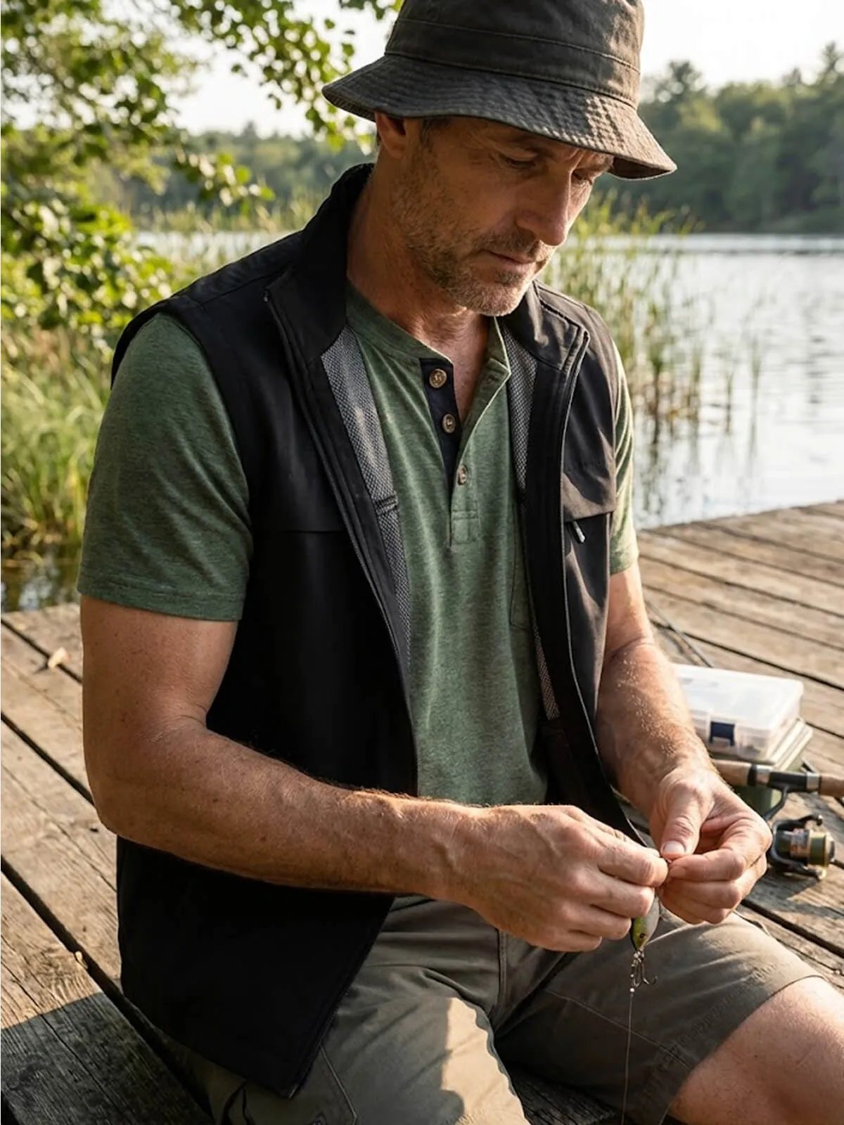 Men's Classic Henley Chest Pocket Short Sleeve Shirt sold by Eleven Oasis product image thumbnail 3