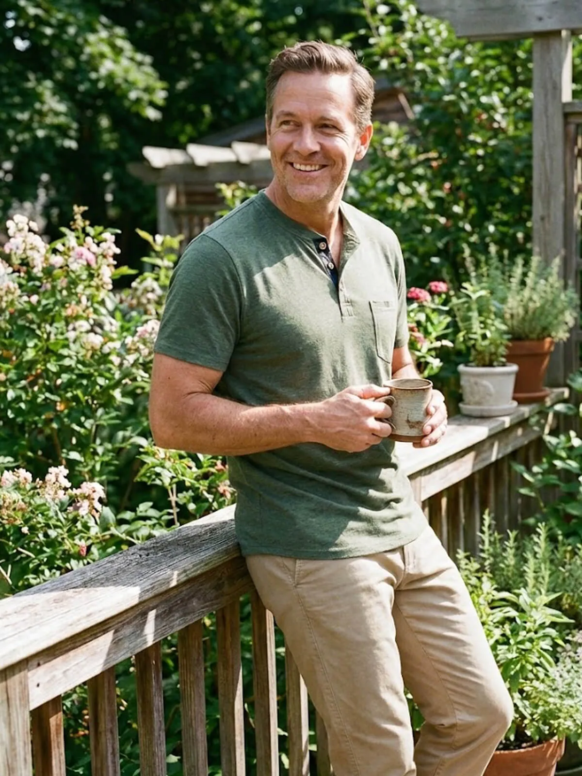 Men's Classic Henley Chest Pocket Short Sleeve Shirt sold by Eleven Oasis product image thumbnail 4