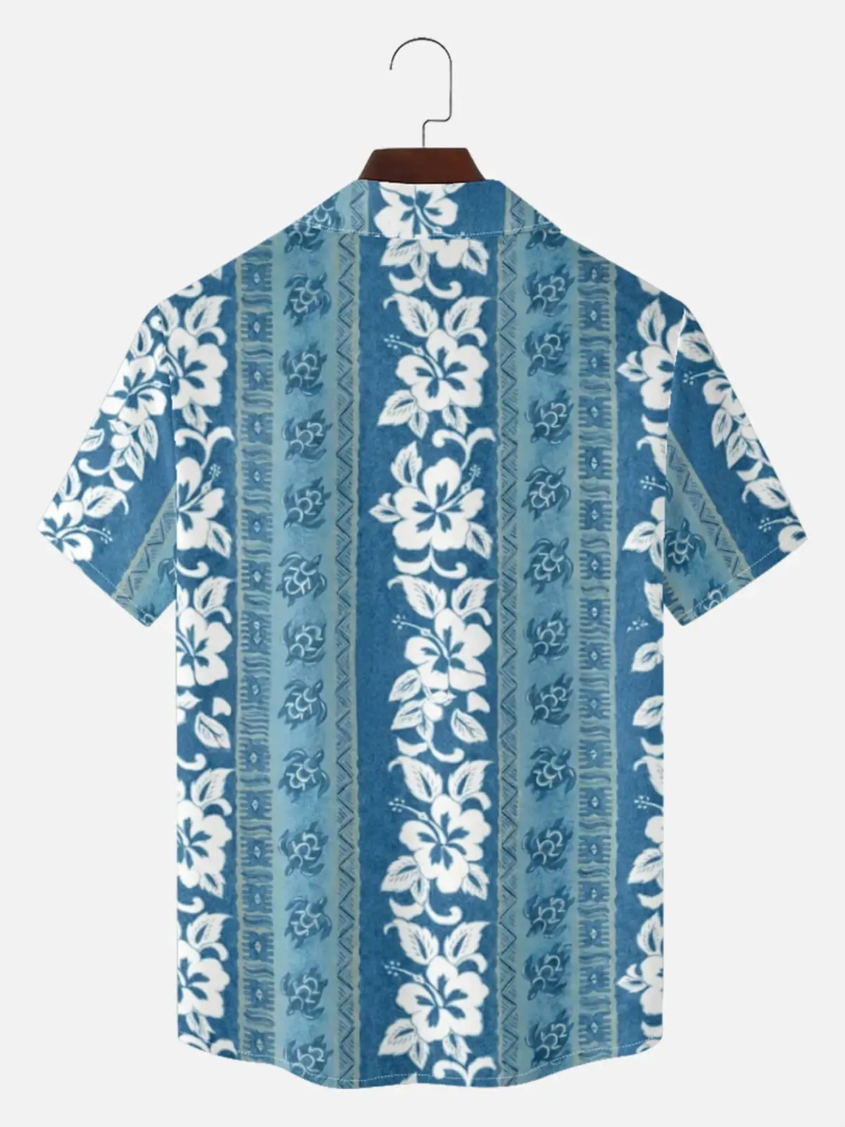 Tall Men's Island Floral Stripe Short Sleeve Shirt sold by Eleven Oasis product image thumbnail 3