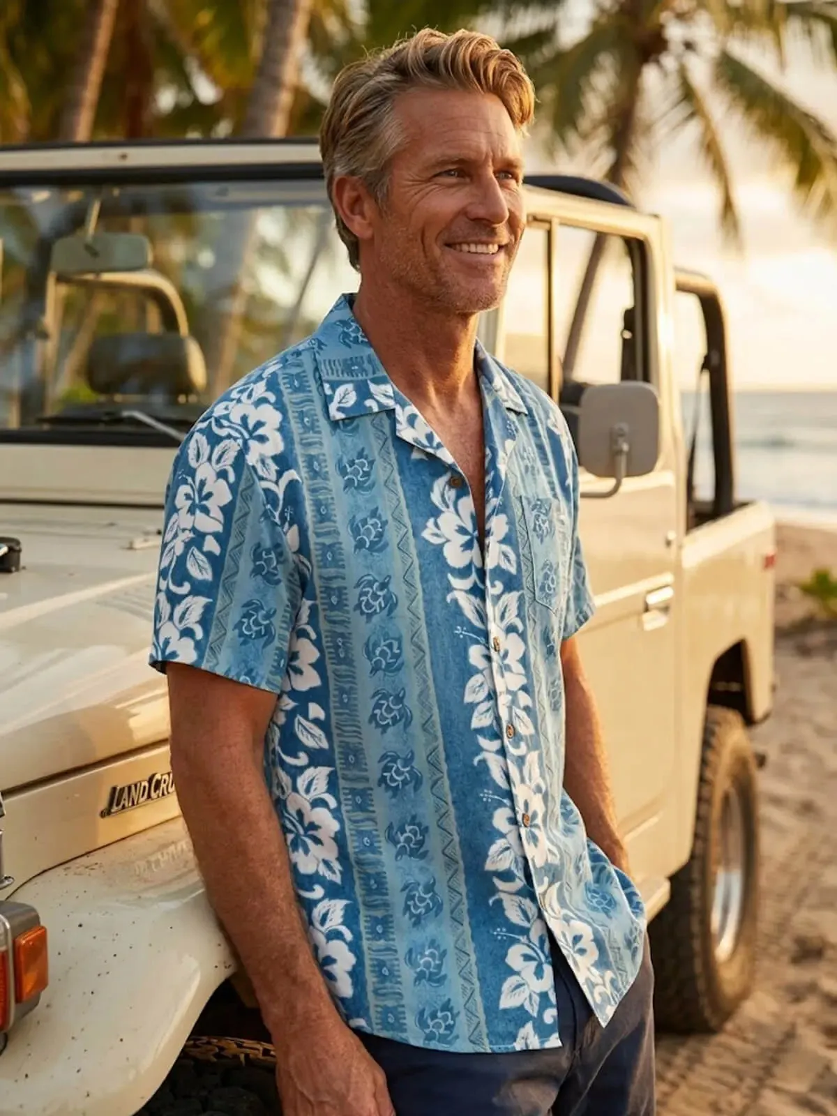 Men's Island Floral Stripe Short Sleeve Shirt sold by Eleven Oasis product image thumbnail 2