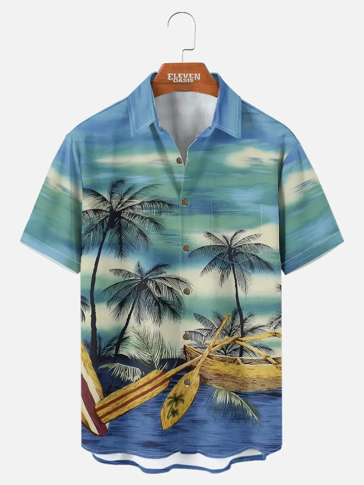 Men's Island Canoe Escape Short Sleeve Shirt sold by Eleven Oasis