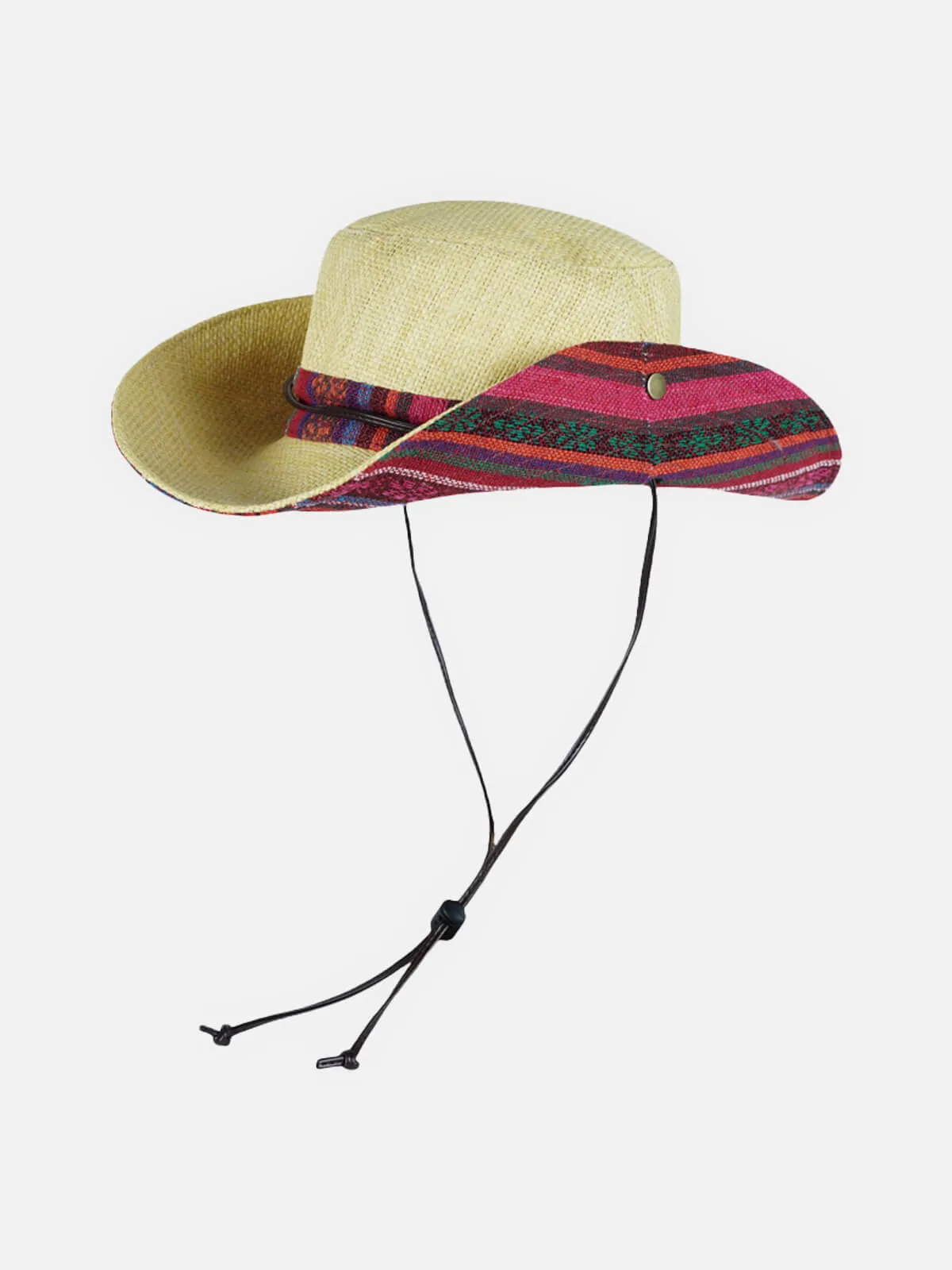 Men's Western Straw Cowboy Hat with Chin Strap sold by Eleven Oasis product image thumbnail 4