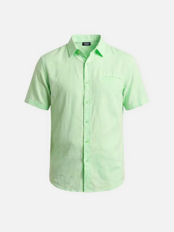 Men's Faux Chest Pocket Classic Short Sleeve Shirt sold by Eleven Oasis