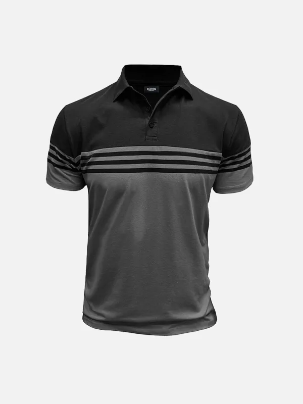 Men's Classic Stripe Short Sleeve Polo Shirt sold by Eleven Oasis