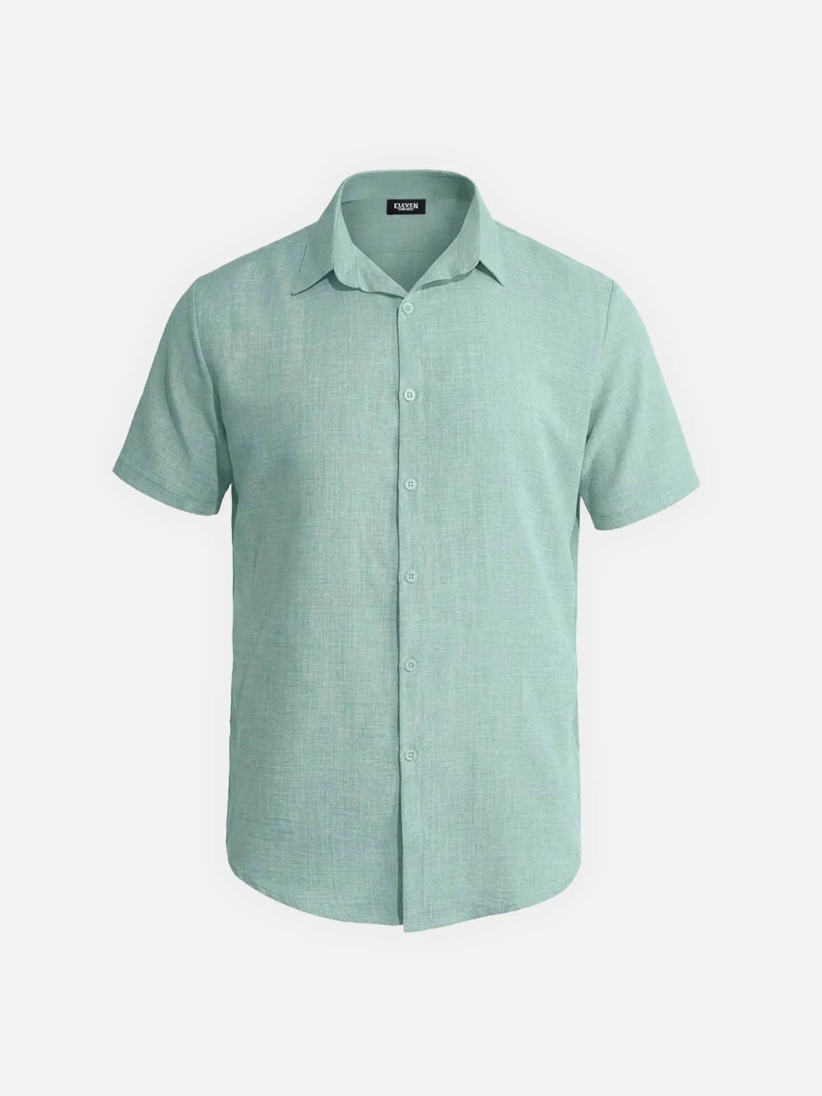 Men's Tonal Button Linen-Blend Short Sleeve Shirt sold by Eleven Oasis
