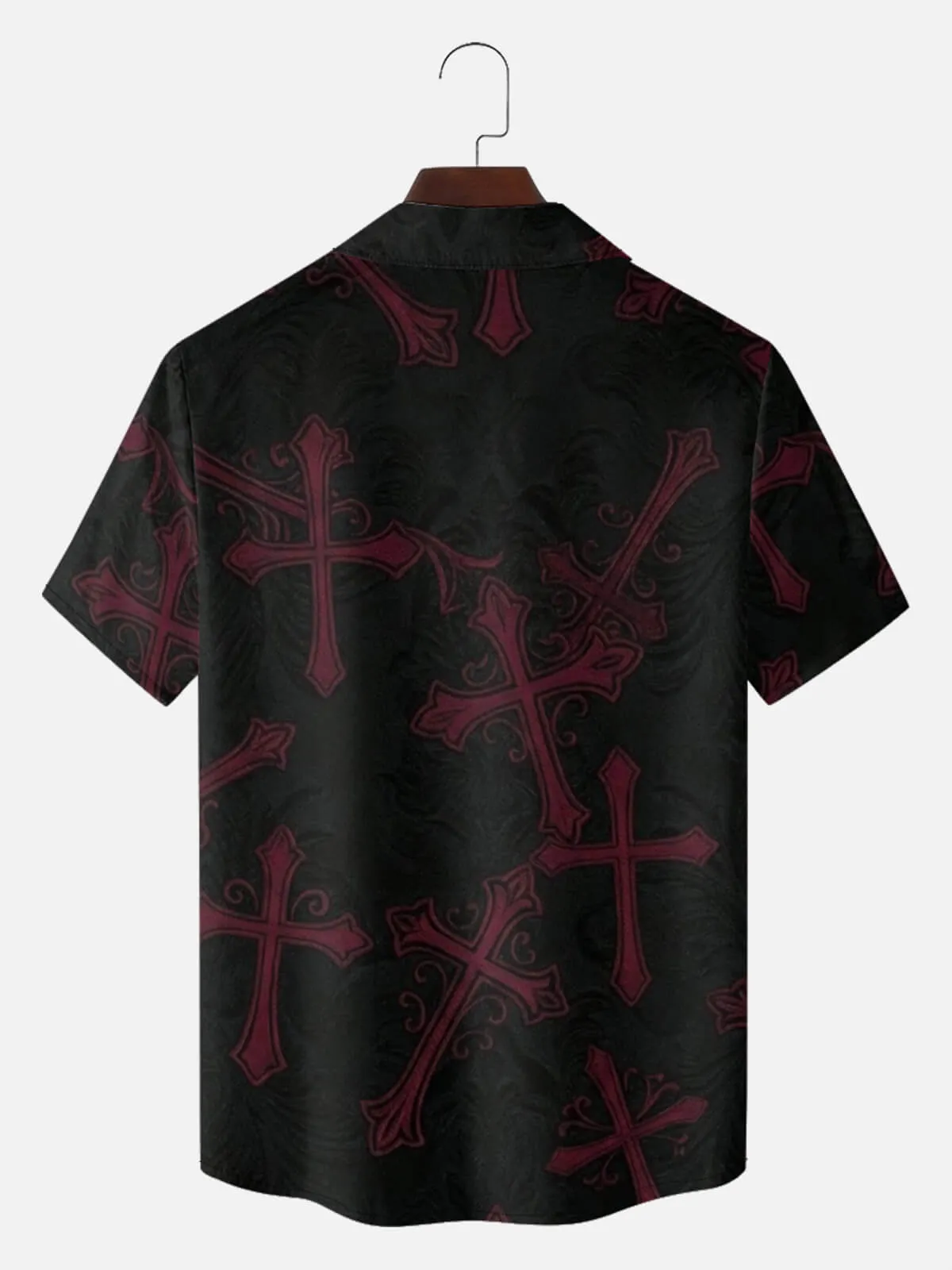 Men's Gothic Ornamental Cross Short Sleeve Shirt sold by Eleven Oasis product image thumbnail 2