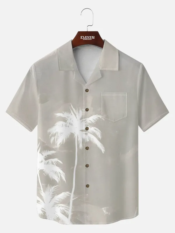 Men's Faded Palm Scene Short Sleeve Shirt sold by Eleven Oasis