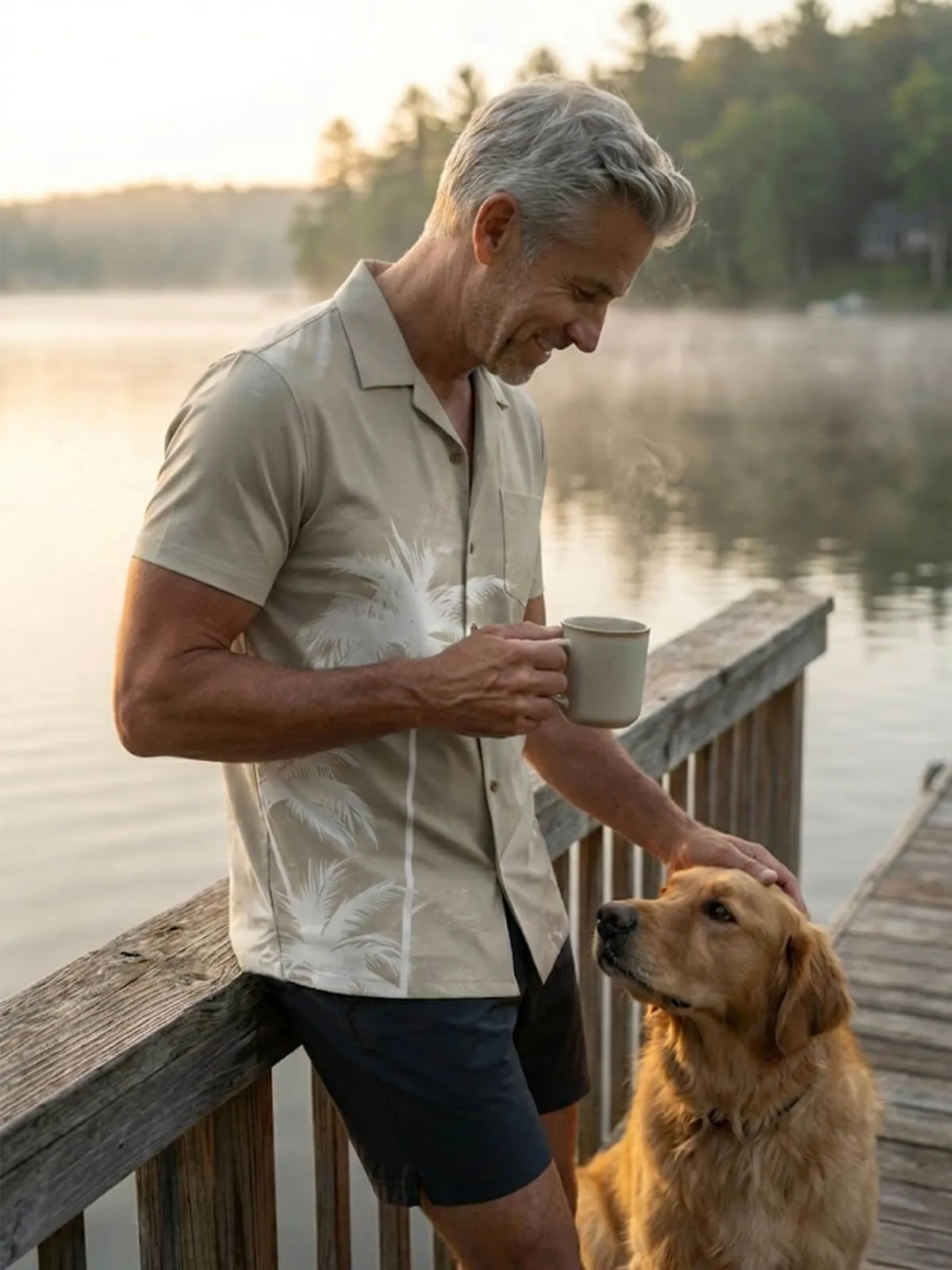 Men's Faded Palm Scene Short Sleeve Shirt sold by Eleven Oasis product image thumbnail 2