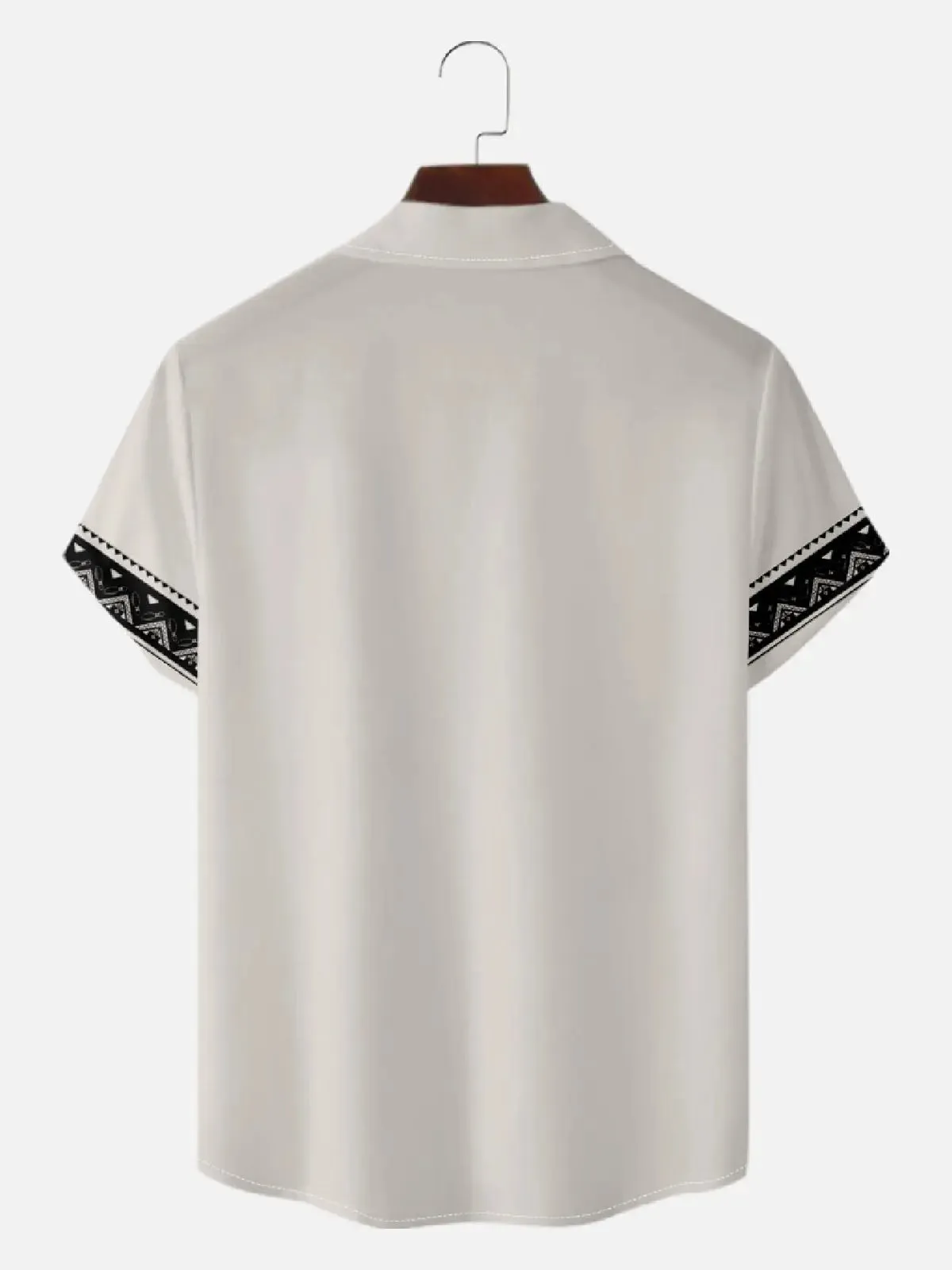 Tall Men's Geometric Border Trim Short Sleeve Shirt sold by Eleven Oasis product image thumbnail 2