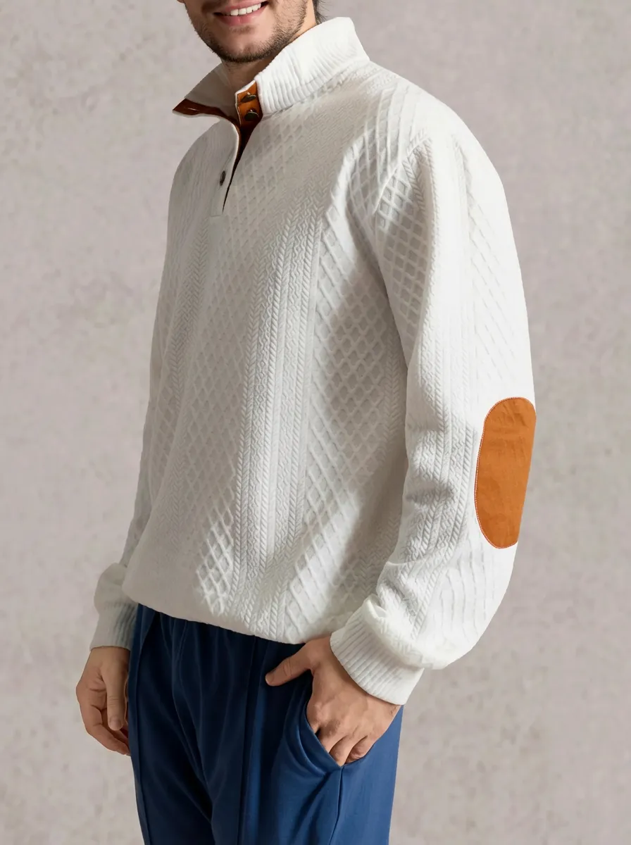 Men's Cable Knit Quarter Button Pullover Sweatshirt Bundle sold by Eleven Oasis product image thumbnail 5