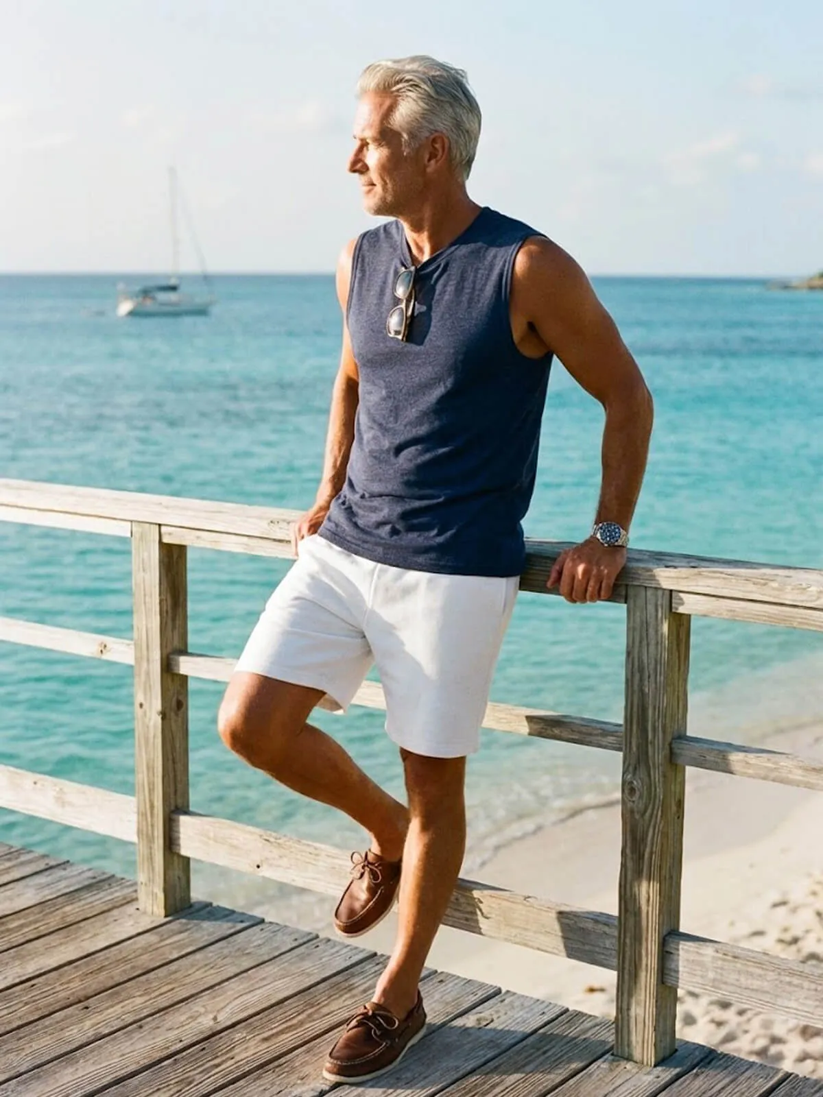 Men's Slim Fit Sleeveless Crew Neck Tank Top sold by Eleven Oasis product image thumbnail 4