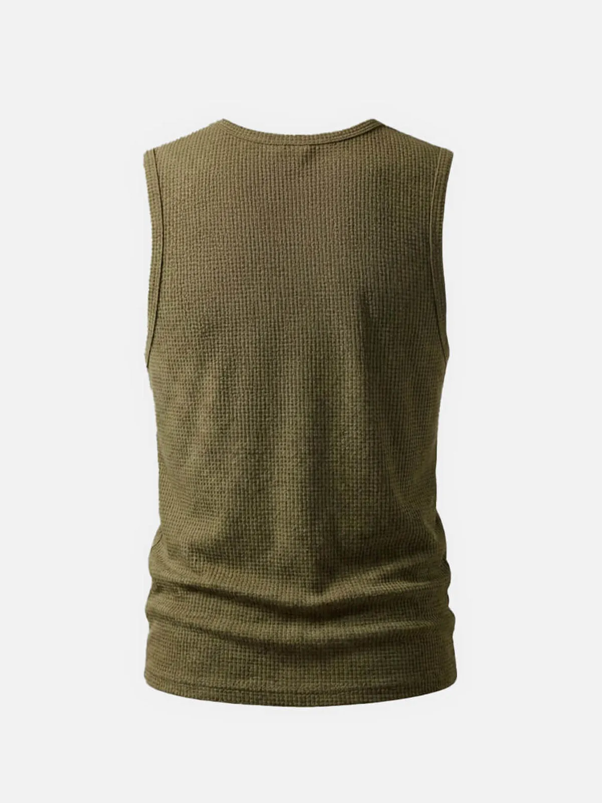 Men's Waffle Knit Crew Neck Tank Top sold by Eleven Oasis product image thumbnail 5