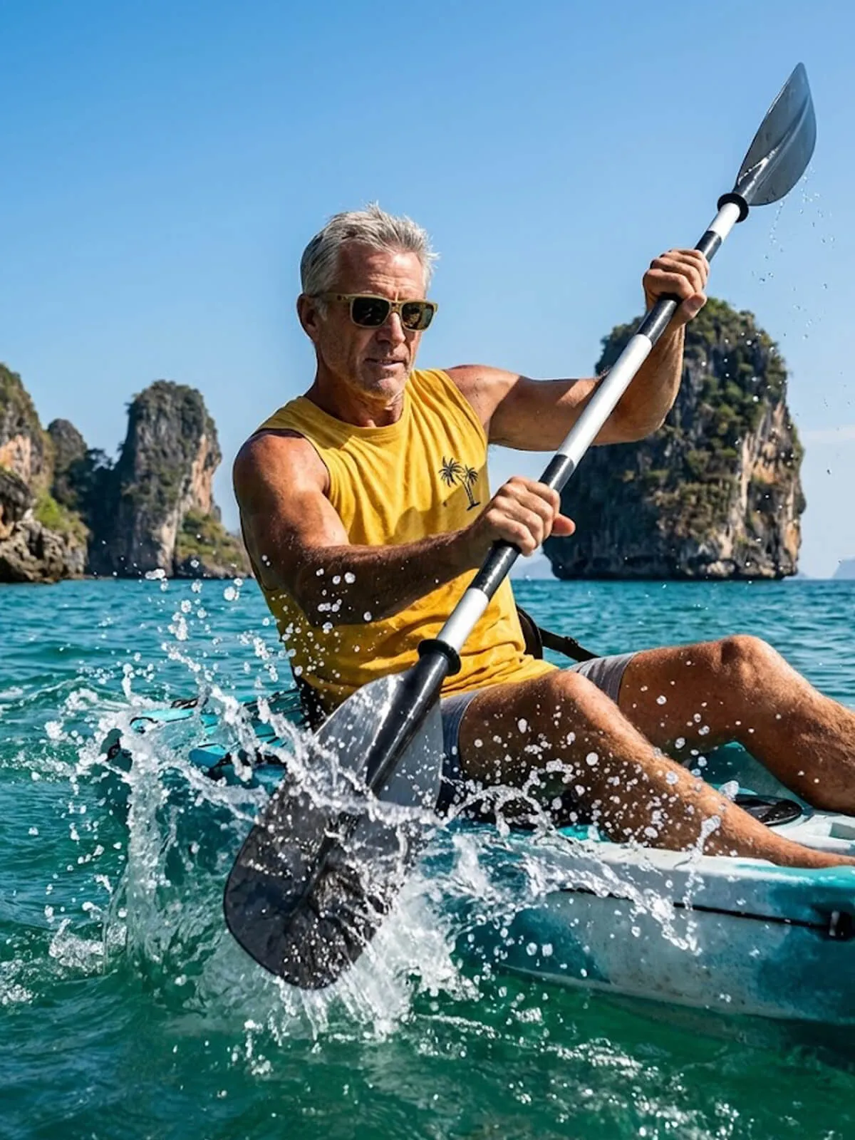 Men's Palm Graphic Crew Neck Tank Top sold by Eleven Oasis product image thumbnail 3