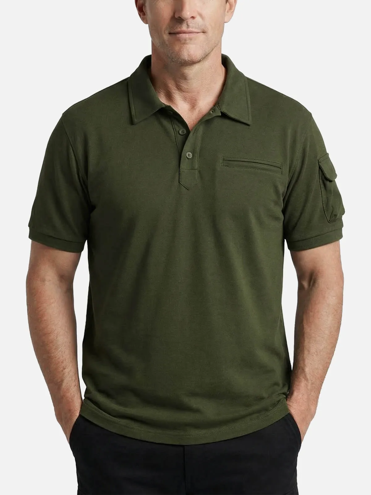 Men's Slim Fit Utility Polo Shirt sold by Eleven Oasis product image thumbnail 2