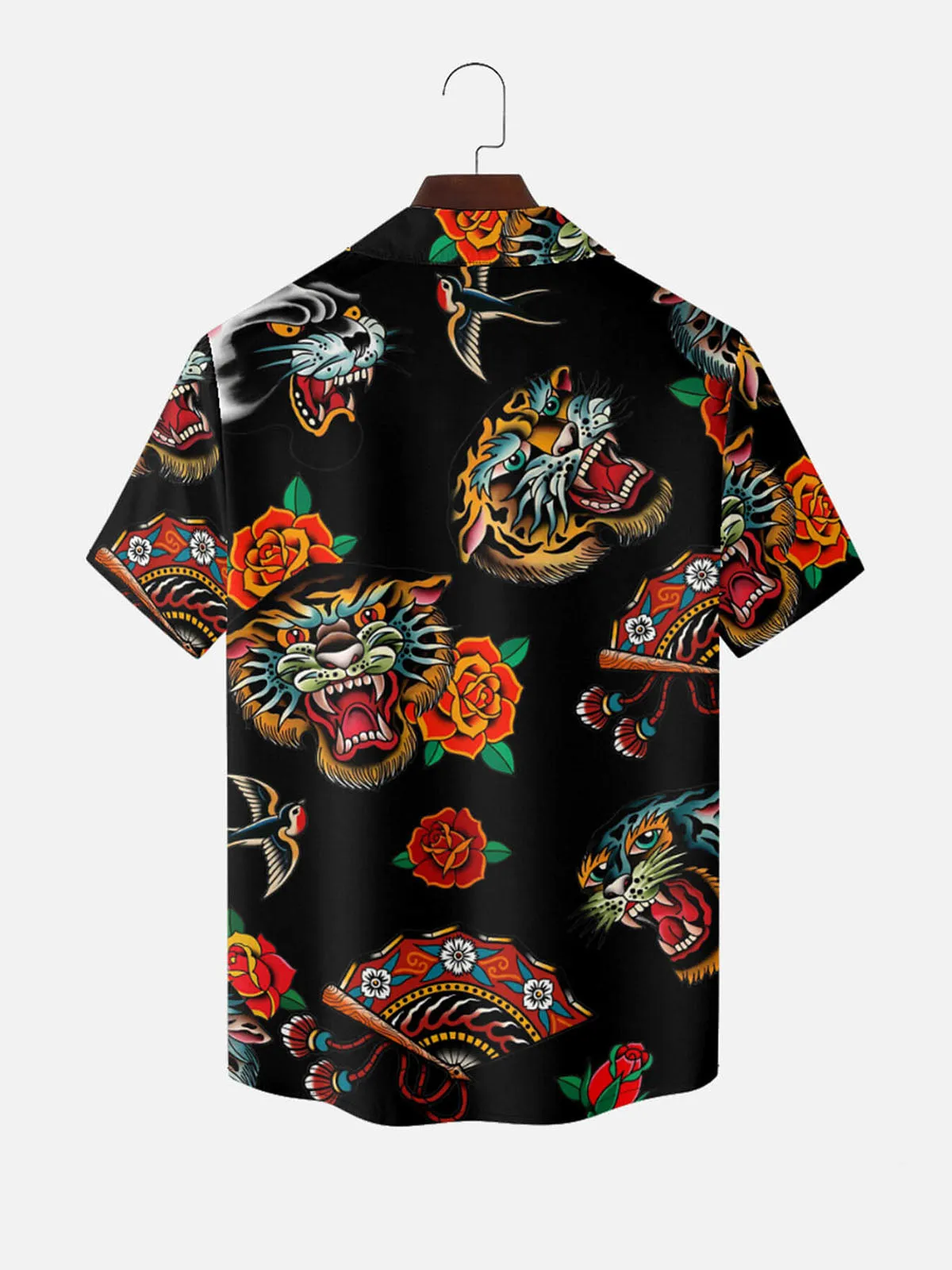 Men's Traditional Tiger Rose Short Sleeve Shirt sold by Eleven Oasis product image thumbnail 3