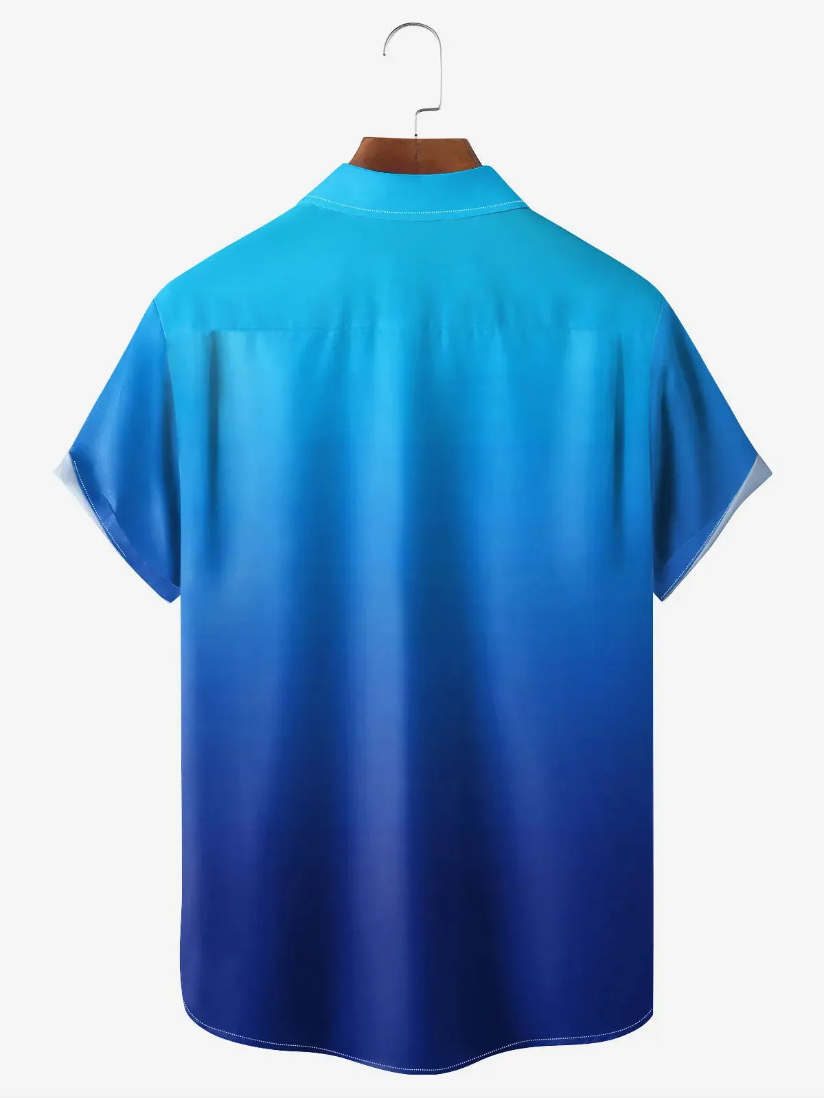 Men's Casual Everyday Blue Ombre Short Sleeve Shirt sold by Eleven Oasis product image thumbnail 2