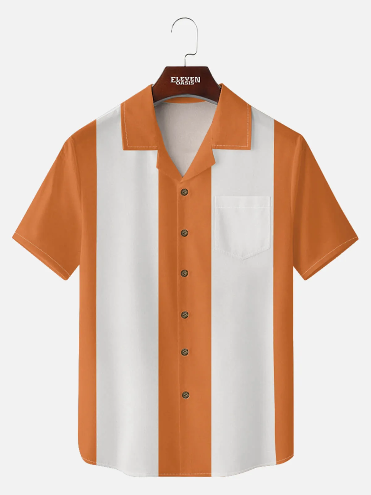 Men's Retro Clean Panel Short Sleeve Shirt sold by Eleven Oasis