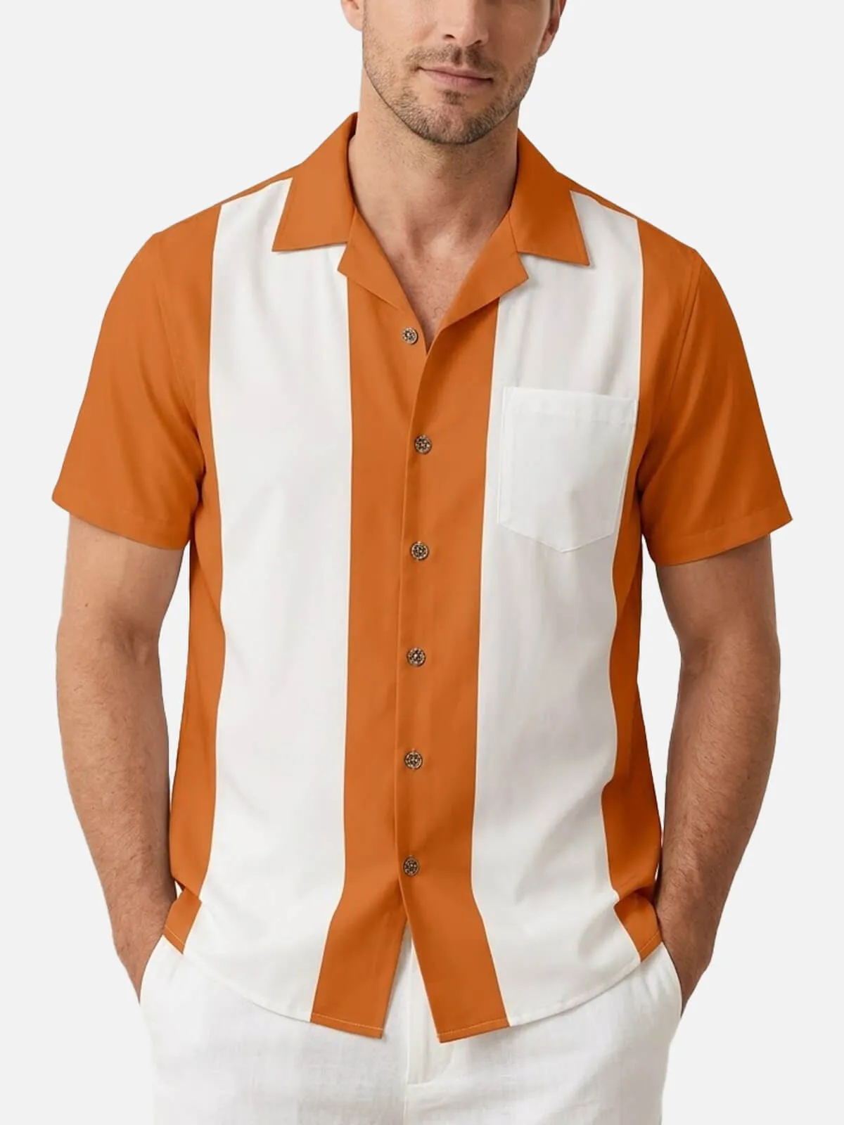 Men's Retro Clean Panel Short Sleeve Shirt sold by Eleven Oasis product image thumbnail 3