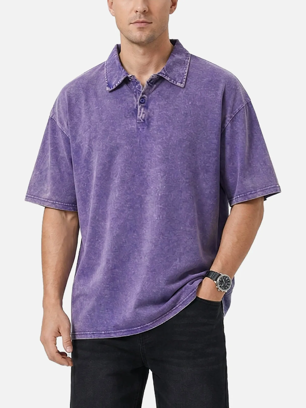 Men's Washed Vintage Polo Shirt sold by Eleven Oasis product image thumbnail 2