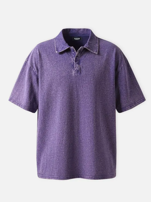 Men's Washed Vintage Polo Shirt made by Eleven Oasis