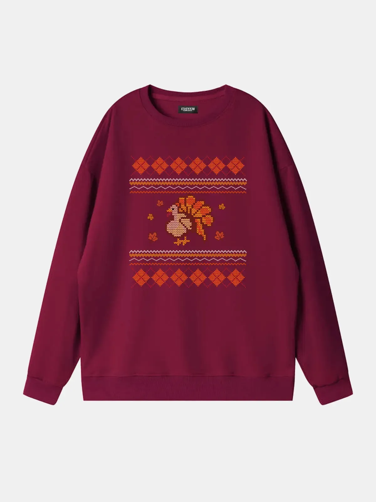 Thanksgiving Turkey Pattern Sweatshirt sold by Eleven Oasis product image thumbnail 2