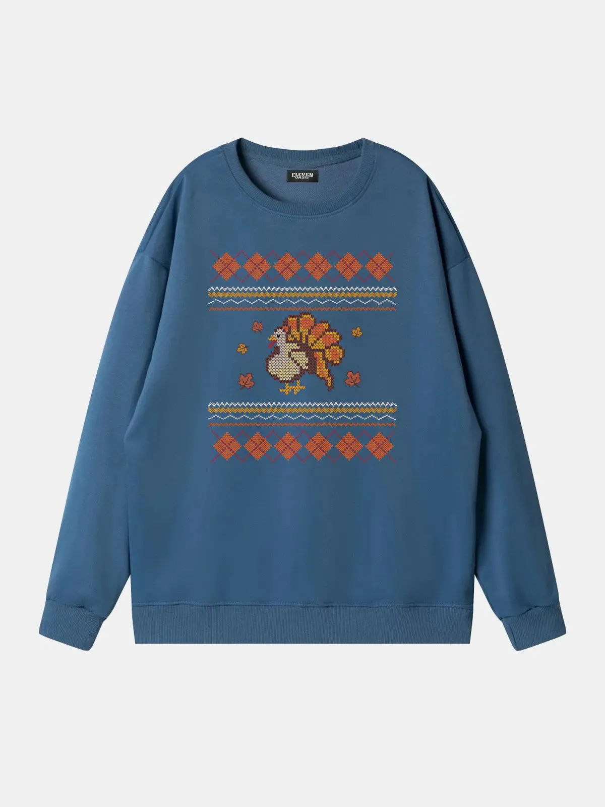 Thanksgiving Turkey Pattern Sweatshirt sold by Eleven Oasis product image thumbnail 4