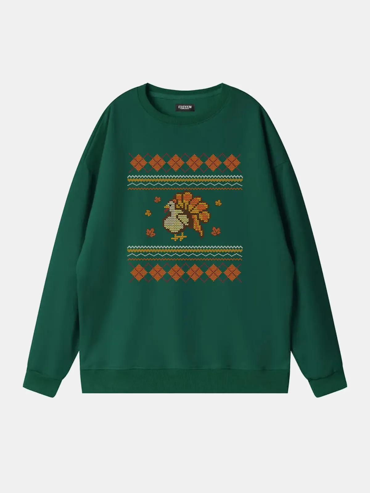 Thanksgiving Turkey Pattern Sweatshirt sold by Eleven Oasis product image thumbnail 3
