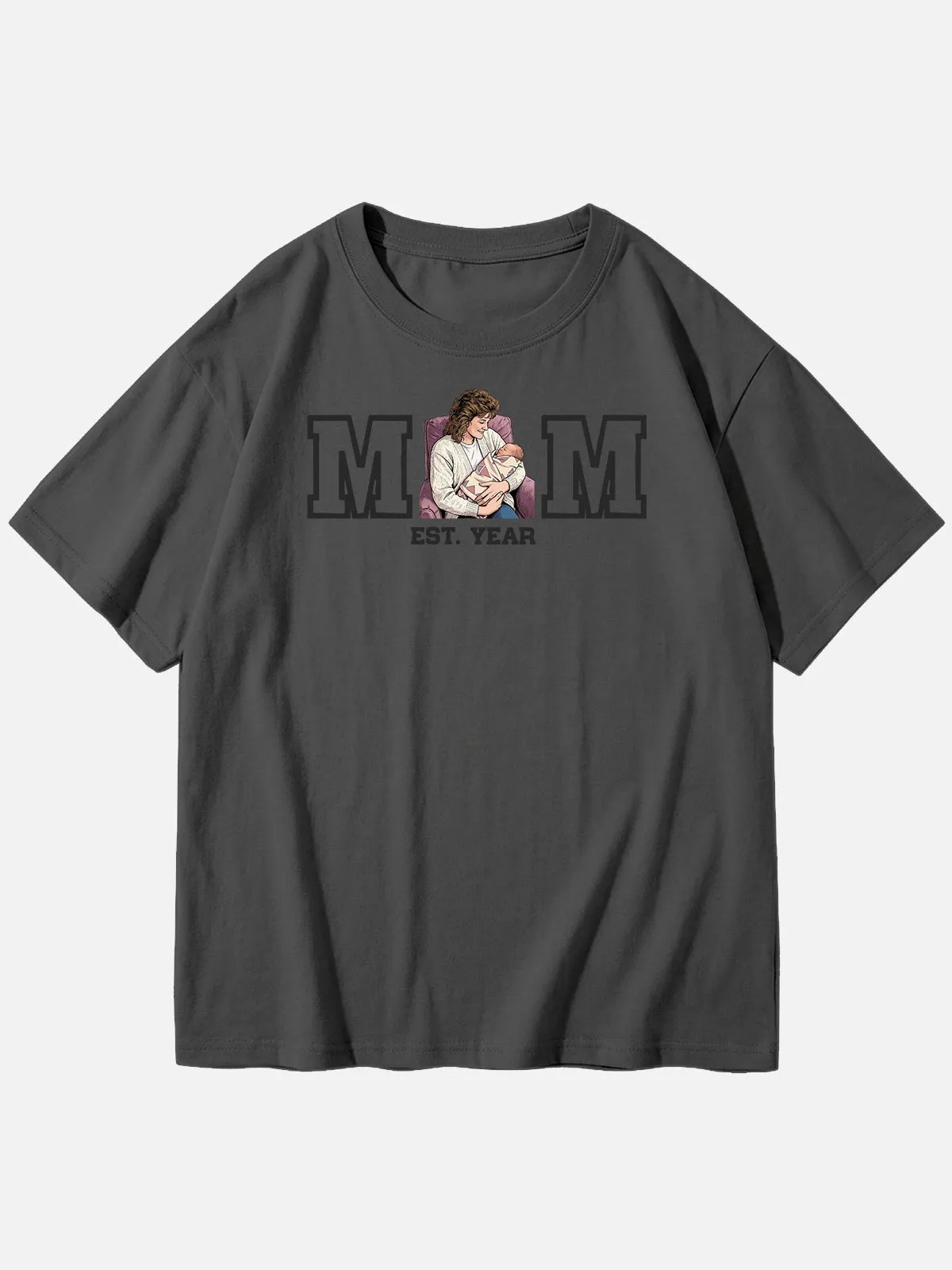 Custom Mom Illustration Cotton Short Sleeve T-Shirt sold by Eleven Oasis product image thumbnail 4