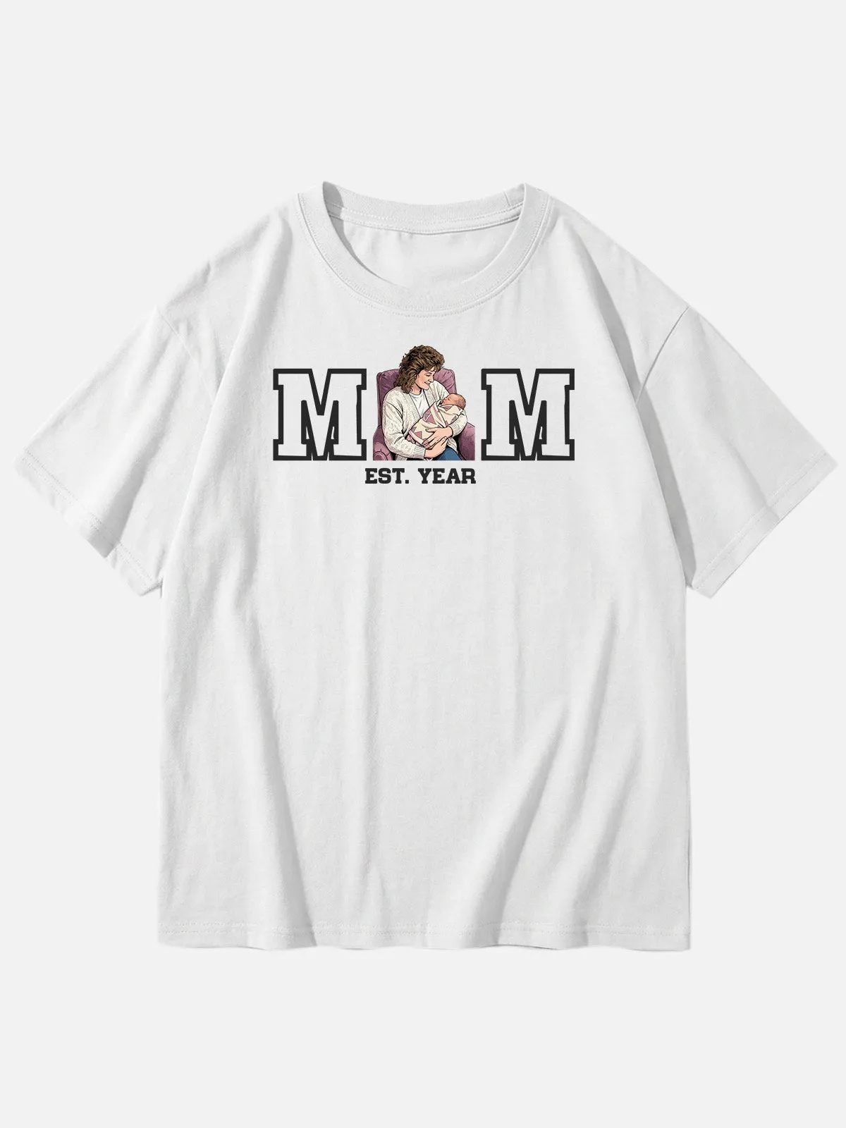 Custom Mom Illustration Cotton Short Sleeve T-Shirt sold by Eleven Oasis product image thumbnail 5