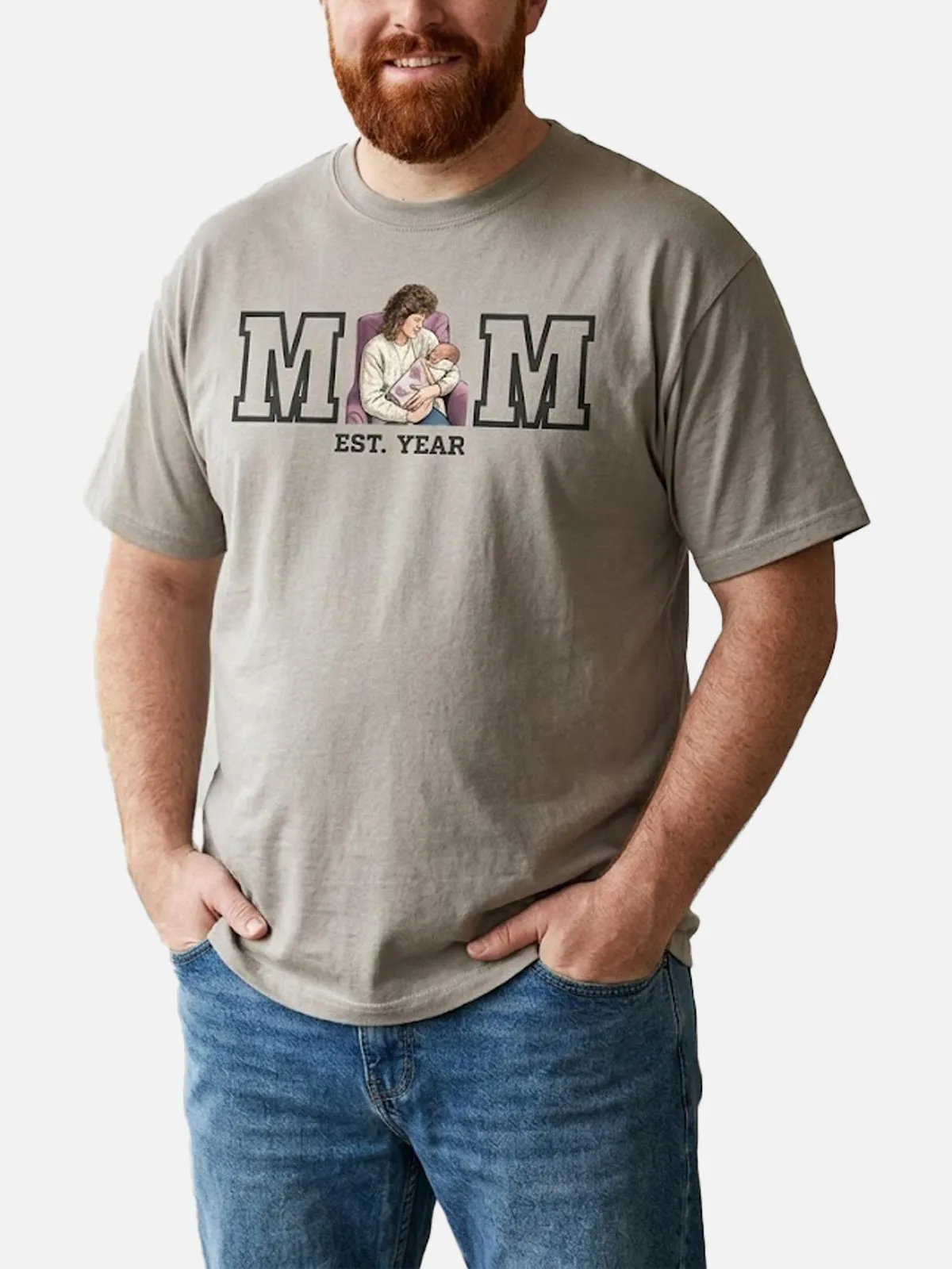 Custom Mom Illustration Cotton Short Sleeve T-Shirt sold by Eleven Oasis product image thumbnail 3