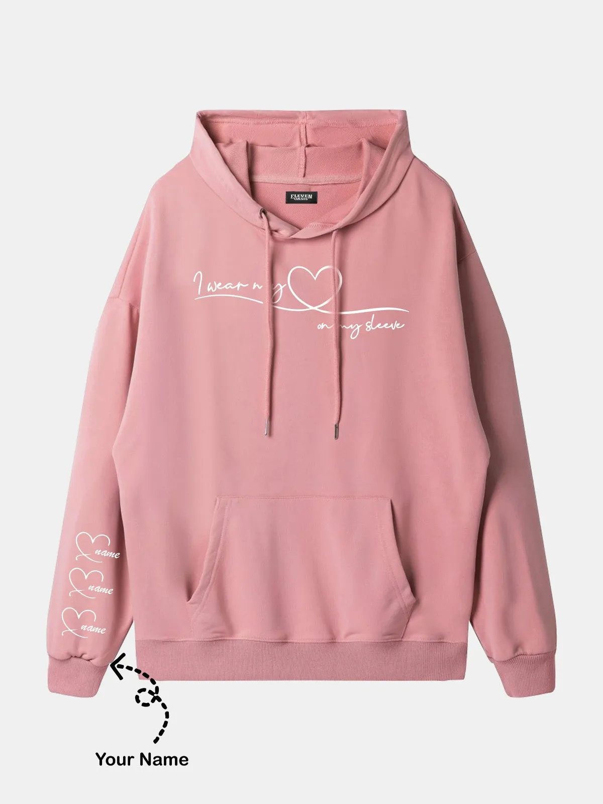 Custom Heart Sleeve Hoodie sold by Eleven Oasis product image thumbnail 5