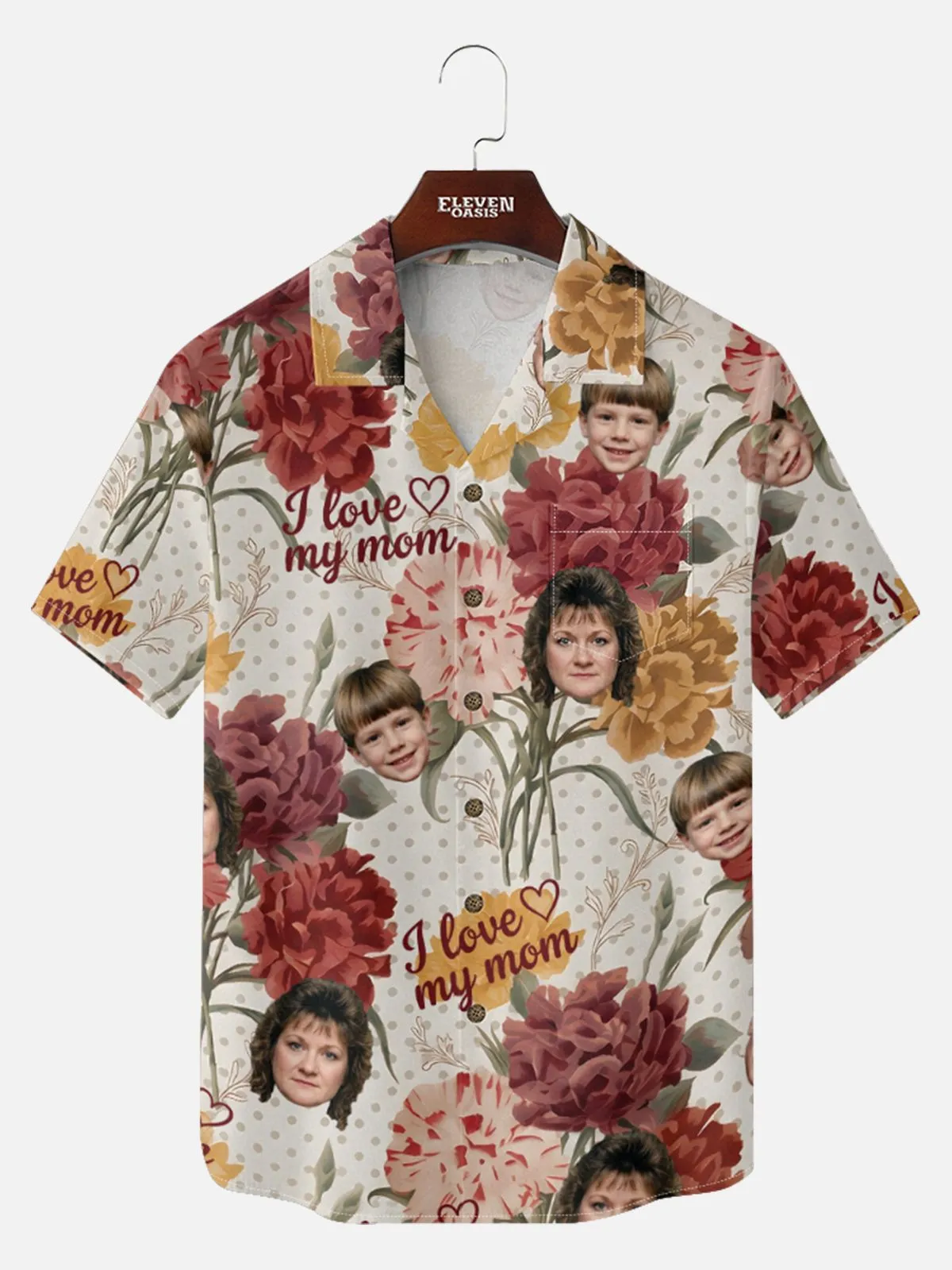 Men's Custom Mom Photo Print Short Sleeve Shirt sold by Eleven Oasis product image thumbnail 2