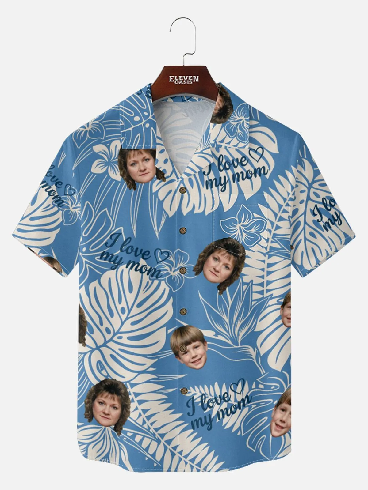 Men's Custom Mom Photo Print Short Sleeve Shirt sold by Eleven Oasis product image thumbnail 4