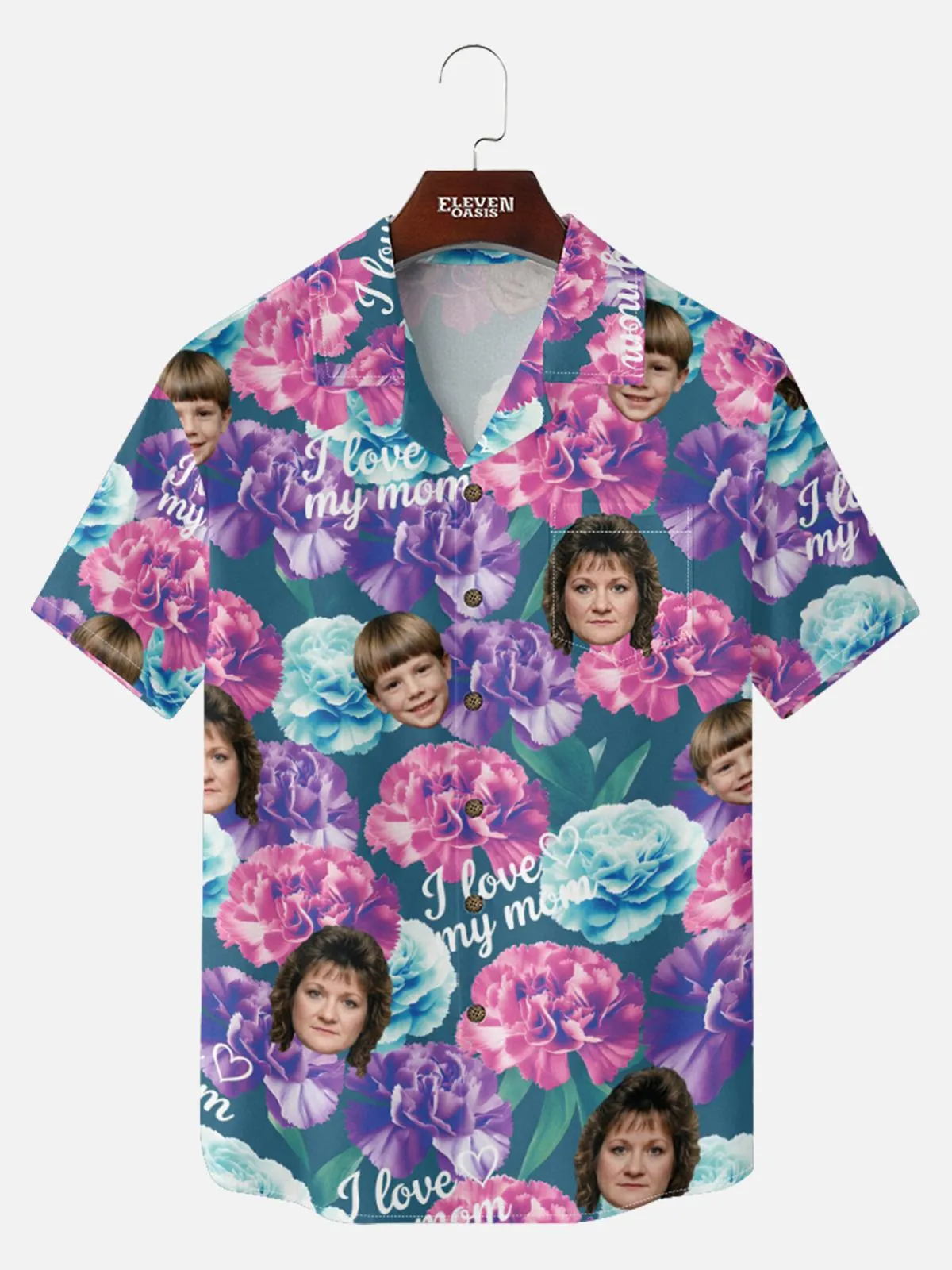 Men's Custom Mom Photo Print Short Sleeve Shirt sold by Eleven Oasis