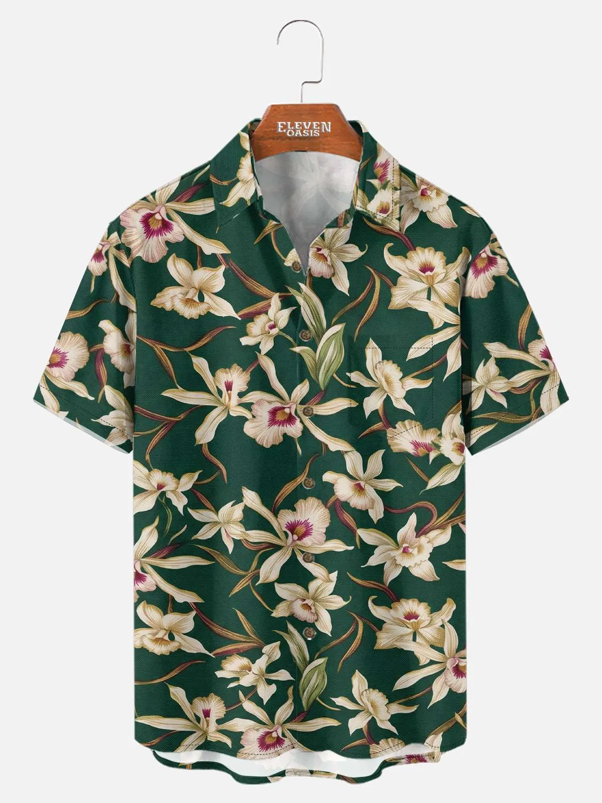 Men's Orchid Garden Short Sleeve Shirt sold by Eleven Oasis