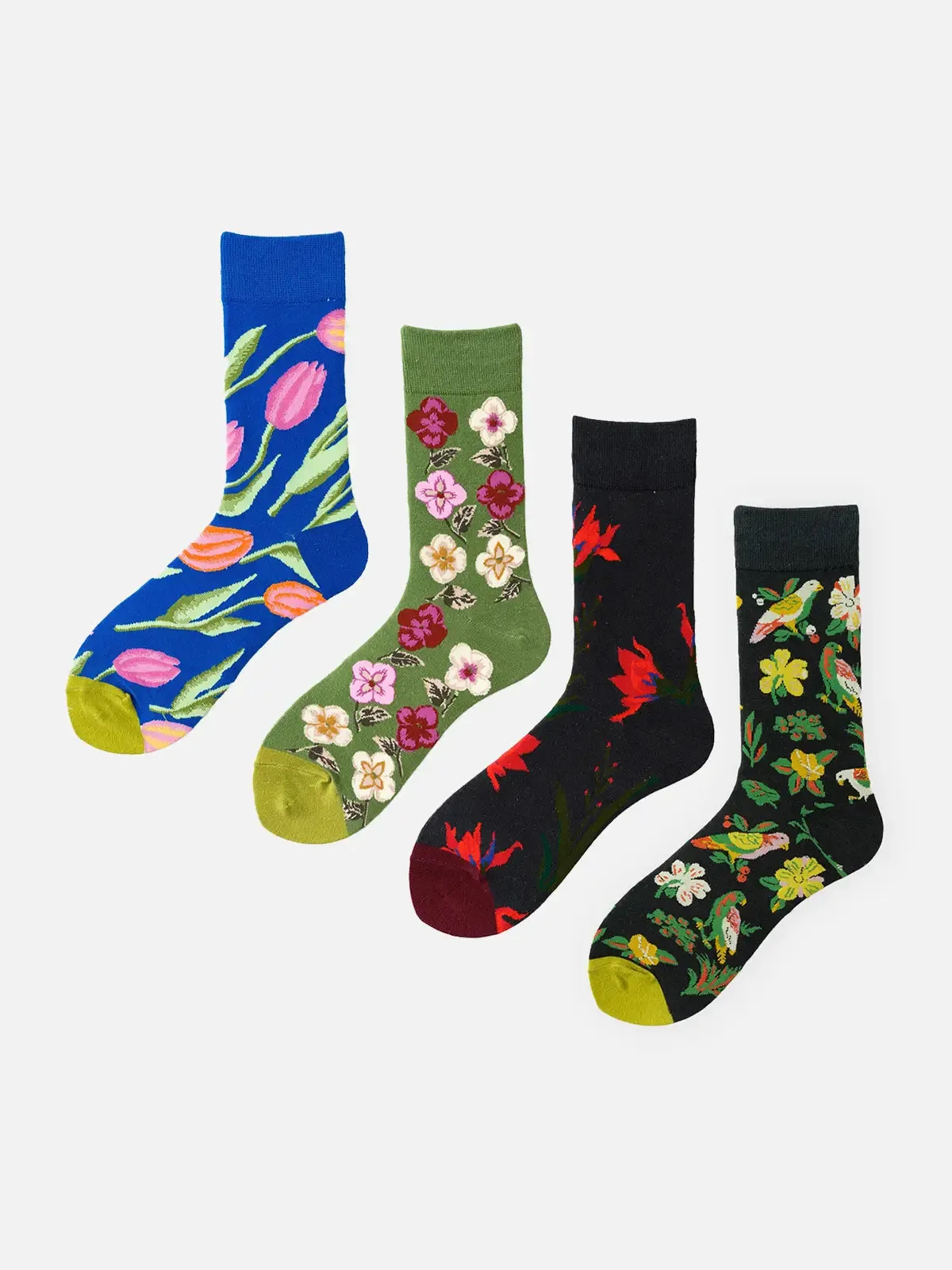 Men's Floral Pattern Crew Socks sold by Eleven Oasis