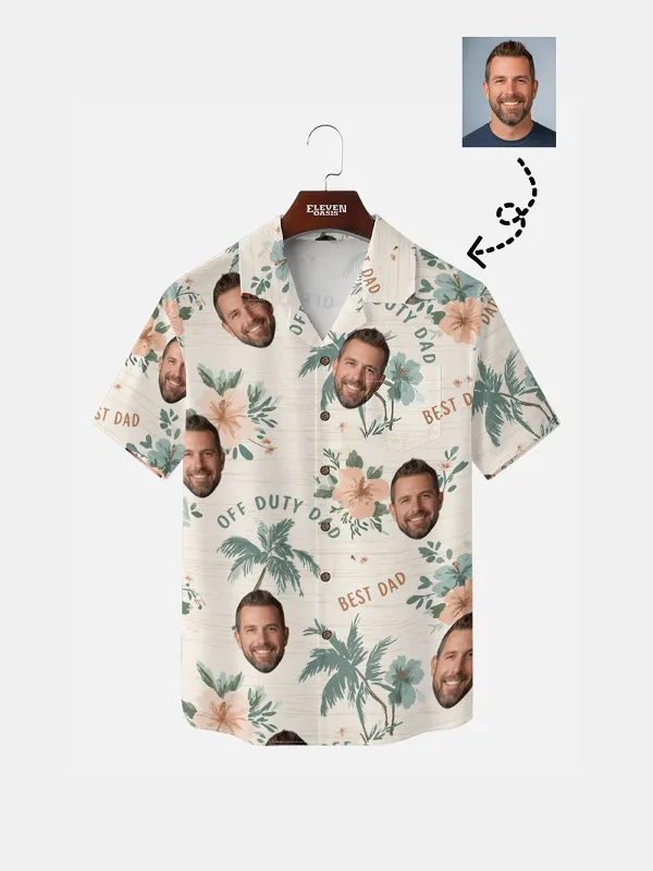 Men's Custom Face "Best Dad" Hawaiian Short Sleeve Shirt made by Eleven Oasis