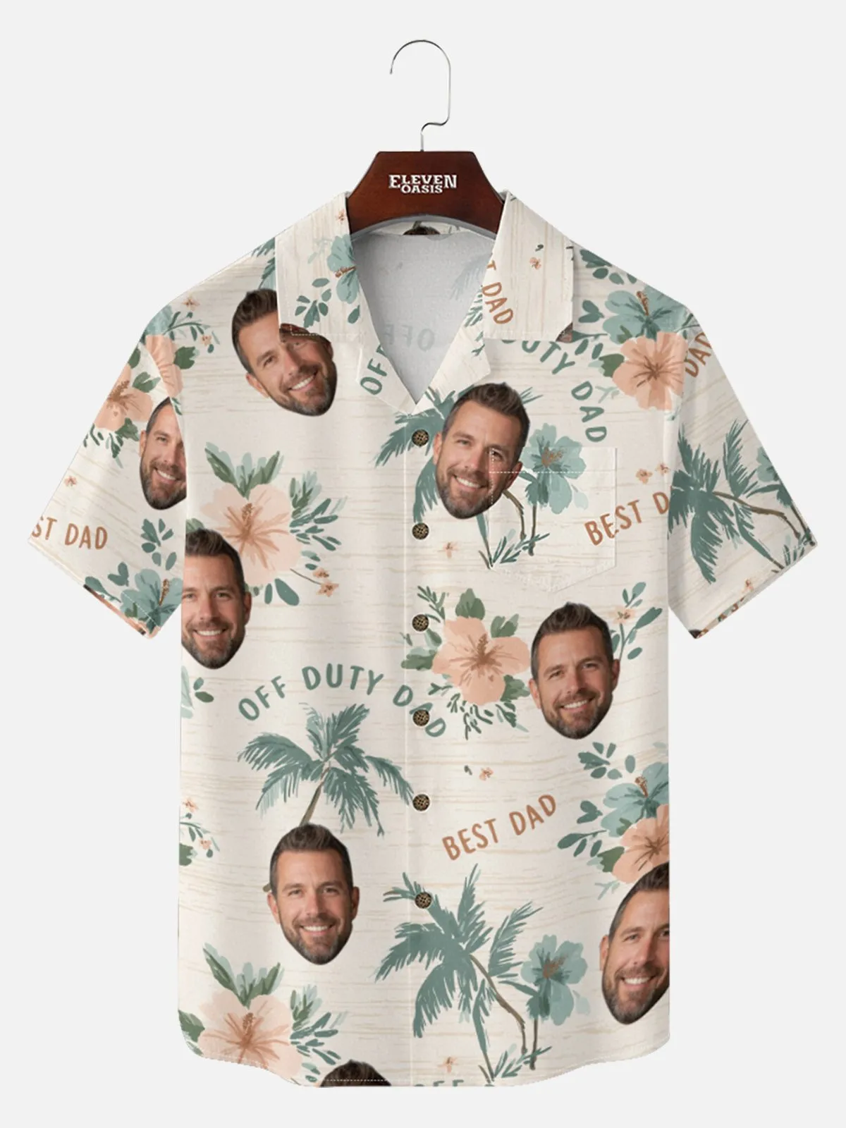 Men's Custom Face "Best Dad" Hawaiian Short Sleeve Shirt sold by Eleven Oasis product image thumbnail 2