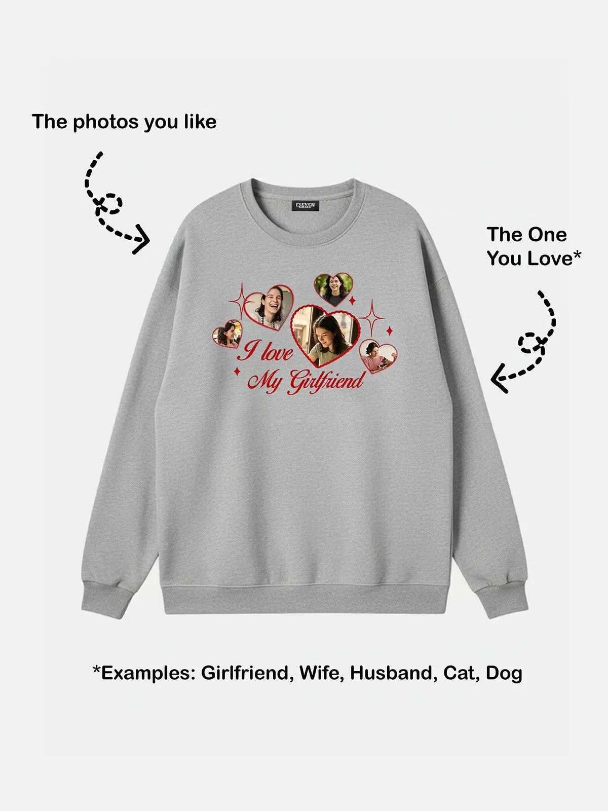 Custom Love Photo Sweatshirt sold by Eleven Oasis