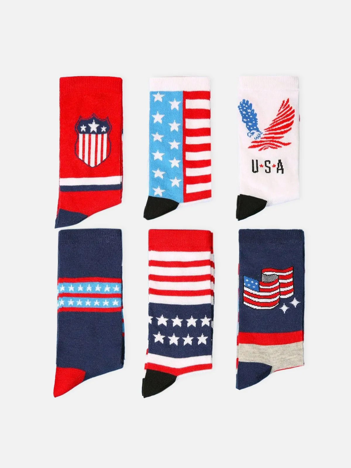 Men's American Flag Pattern Crew Socks sold by Eleven Oasis product image thumbnail 3