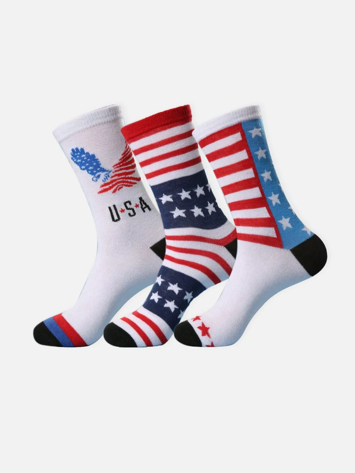 Men's American Flag Pattern Crew Socks sold by Eleven Oasis product image thumbnail 5