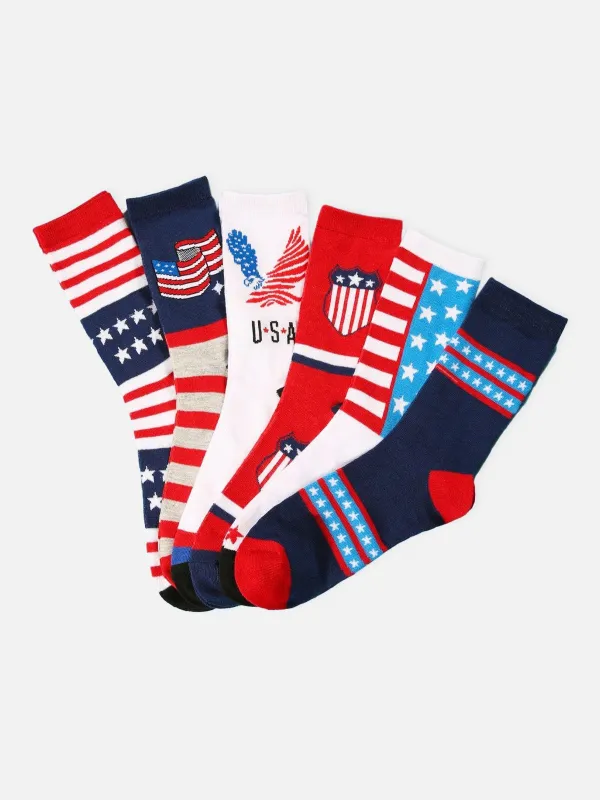 Men's American Flag Pattern Crew Socks made by Eleven Oasis