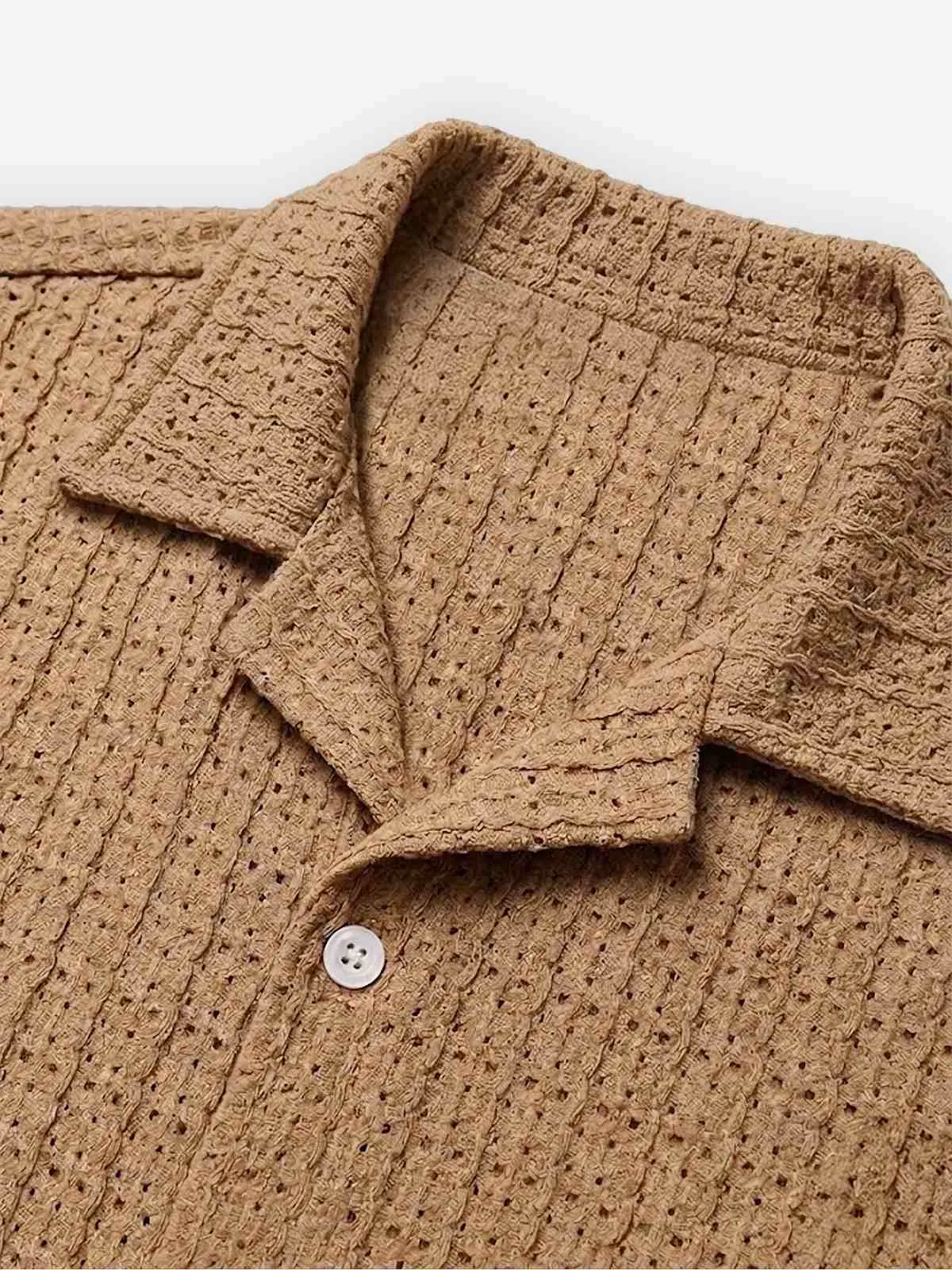Men's Textured Knit Slim Fit Short Sleeve Shirt sold by Eleven Oasis product image thumbnail 4
