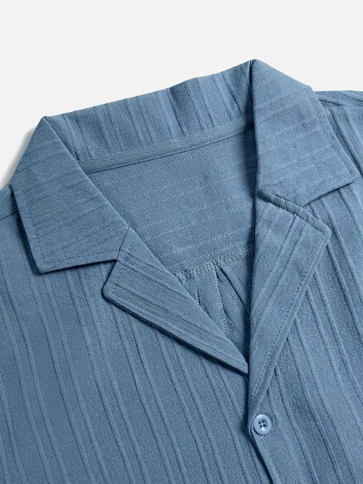Men's Textured Camp Collar Short Sleeve Shirt sold by Eleven Oasis product image thumbnail 3